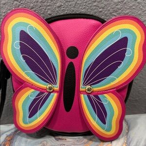 Luv Betsey, Betsey Johnson Rainbow Butterfly Wristlet VGUC